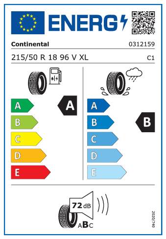 4x Sommerreifen Reifen Continental EcoContact 215/50 R18 XL | 96V in
